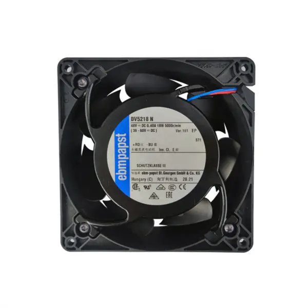 Original Ebmpapst DV5218N 48VDC 127 * 127 * 38mm 0.395A 18.5W 5000RPM 2700m3/h Ventilator axial pentru transmițător de semnal