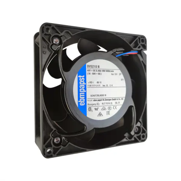 Original Ebmpapst DV5218N 48VDC 127 * 127 * 38mm 0.395A 18.5W 5000RPM 2700m3/h Ventilator axial pentru transmițător de semnal
