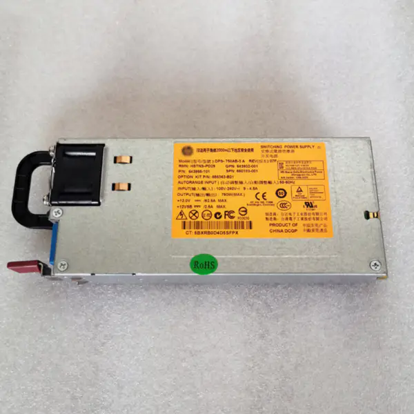 Alimentare 750W Platinum Slot comun PSU Hot Plug 660183-001 656363-B21 643995-001 643932-001 DPS-750AB-3 HSTNS-PL29