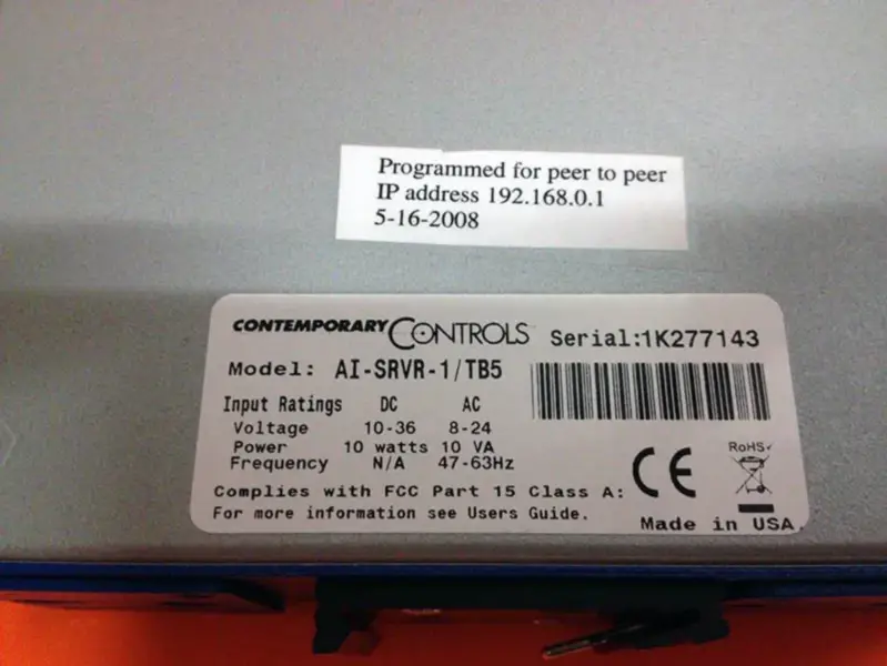 CONTROALE CONTEMPORANE AI-SRVR-1/TB5
