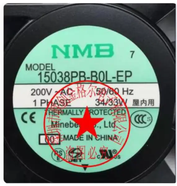 NMB 15038PB-B0L-EP 15038PB-B0L-EP-00 VENTILATOR 200V 34/33W