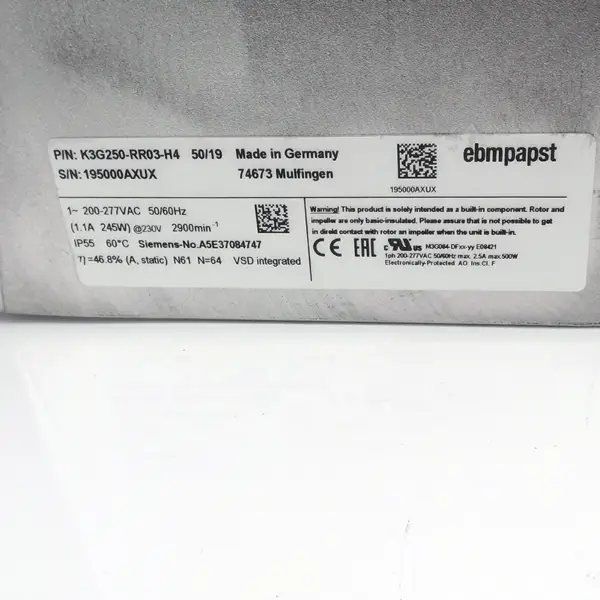 Ventilator Ebmpapst K3G250-RR03-H4