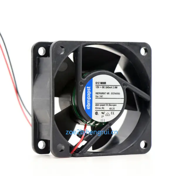 Ebmpapst 612NHHR-147 12VDC 240MA 2.9W 60* 60*25MM 240mA 2 Wire Inverter Axial Ventilator de răcire