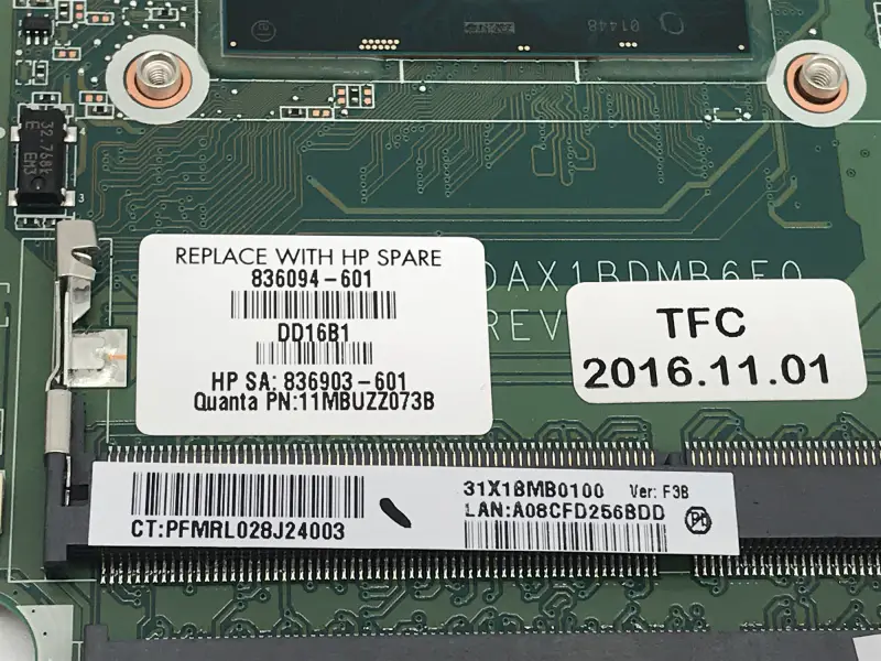 HP 836094-001 836094-501 836094-601 DAX1BDMB6F0 Placă de bază
