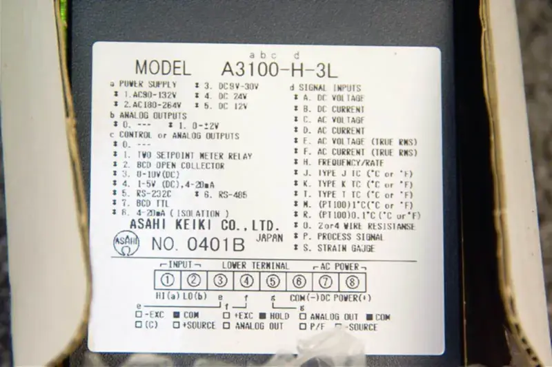 ASAHI KEIKI CO., LTD CONTROLER CONTOR A3100-H-3L NE A3100