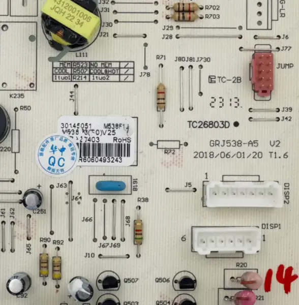 Gree Aparat de aer condiționat Unitate de control interior M538F1J Circuit PCB 30145051