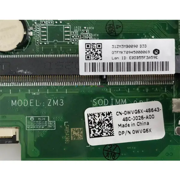 Dell 0WVG6X 11 3043 3152 3157 Placă de bază ATX