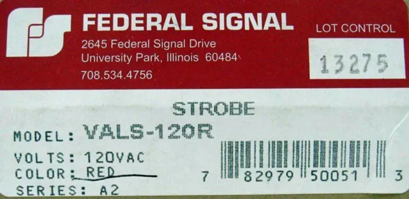 SEMNAL FEDERAL VALS-120R