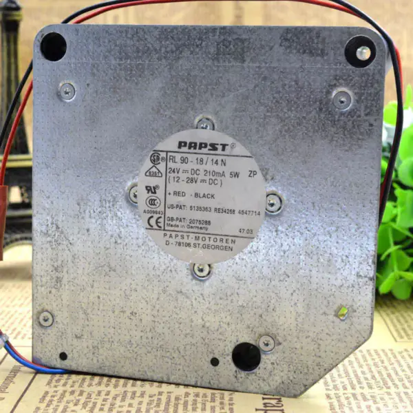 PAPST RL90-18/14N 24V 210MA 5W 2 fire 120*120*37MM 12037