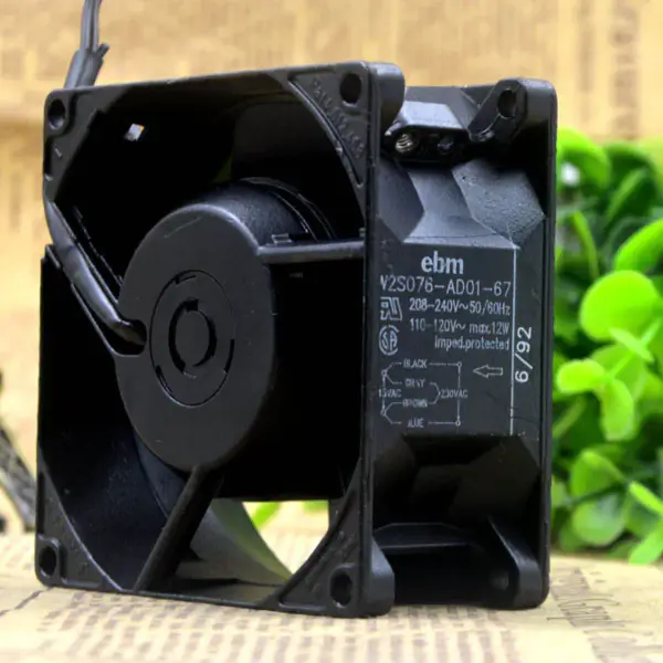 ebm W2S076-AD01-67 8CM 8038 Ventilator 208-240V/110-120V