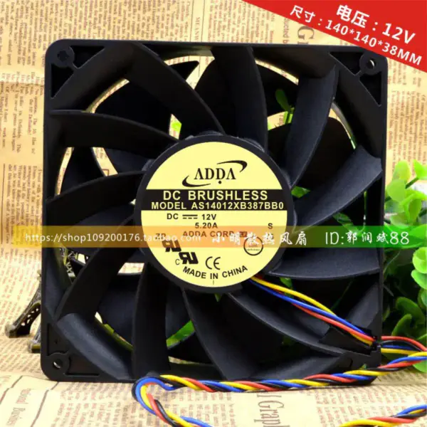 Ventilator ADDA 14038 14CM 12V 5.20A AS14012XB387BB0