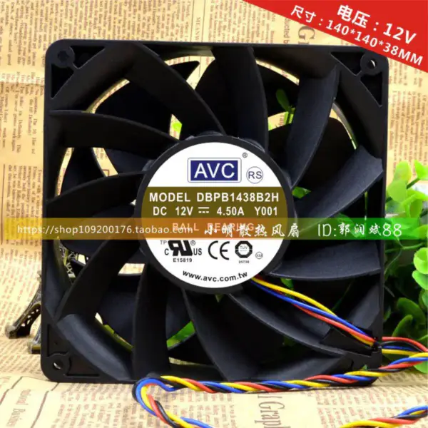 Ventilator AVC 14038 14CM 12V 4.5A DBPB1438B2H PWM