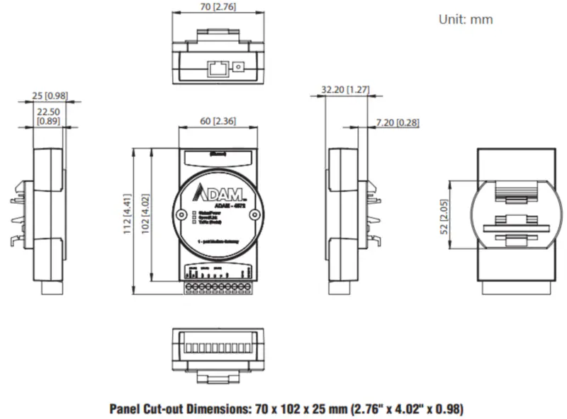 Advantech ADAM-4572-CE 1 port Modbus Gateway