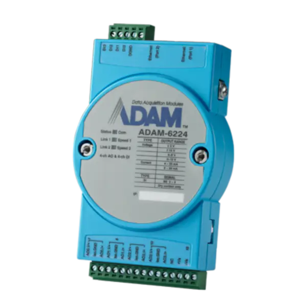 Advantech ADAM-6224-AE Modul Modbus TCP cu 4 ieșiri analogice izolate