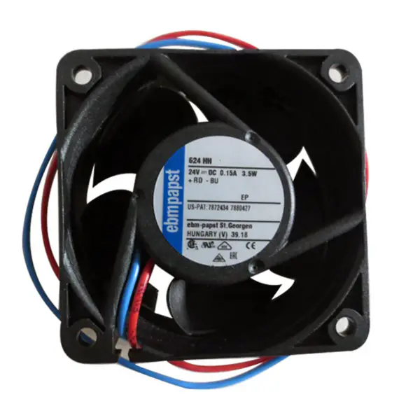 Ventilator de răcire Ebmpapst 624HH, dimensiuni 60 x 60 x 25mm 624H 24 V DC debit de aer 56m3/h 8200rpm
