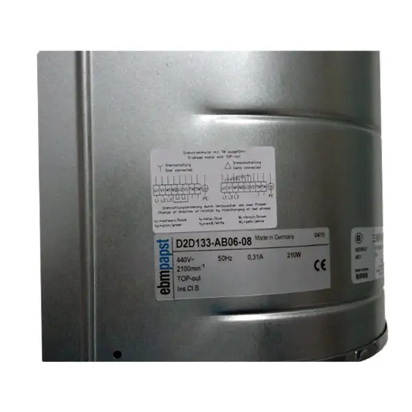 EBM PAPST 210W 0.31A D2D133-AB06-08 ventilator centrifugal cu admisie dublă răcire cabinet