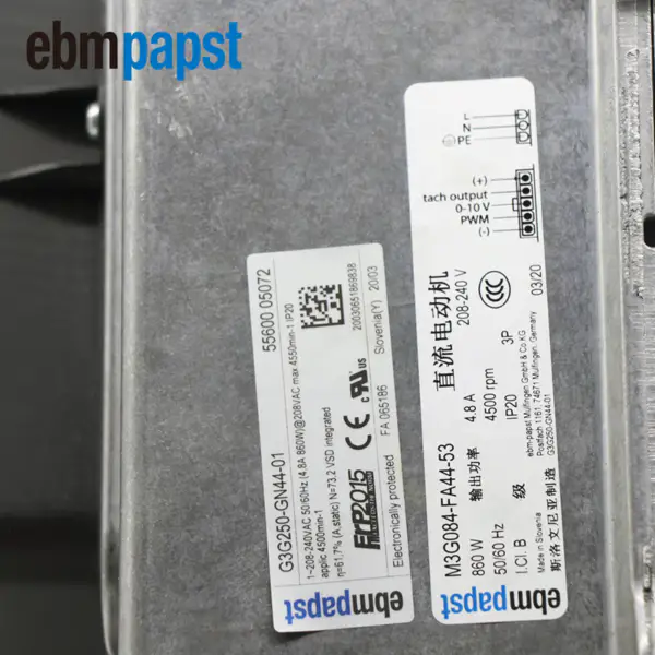 Ventilator Ebmpapst G3G250-GN44-01
