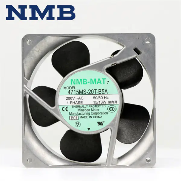 Original Japonia NMB-MAT 4715MS-20T-B5A 4715MS-20T-B50 12038 120*120*38mm 200VAC 50/60Hz 15/13W 102CFM Ventilator axial de răcire