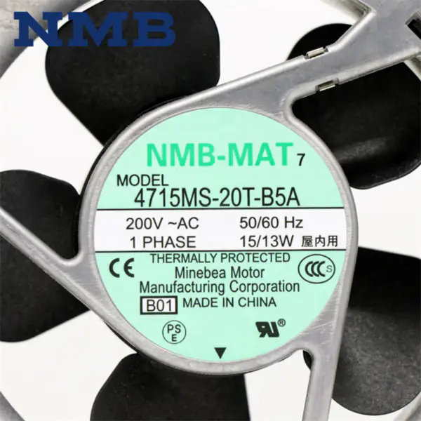 Original Japonia NMB-MAT 4715MS-20T-B5A 4715MS-20T-B50 12038 120*120*38mm 200VAC 50/60Hz 15/13W 102CFM Ventilator axial de răcire