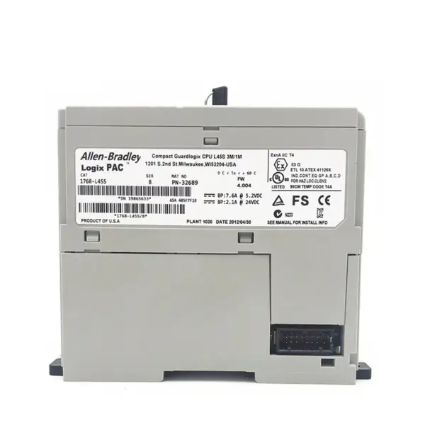 Cel mai bun pret PLC Allen Bradley Compact Guardlogix Cpu L45S 3M/1M 1768-L45S
