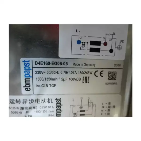ebm papst ventilator centrifugal D4E160-EG06-05 180W 0.79A ventilator convertor de frecvență
