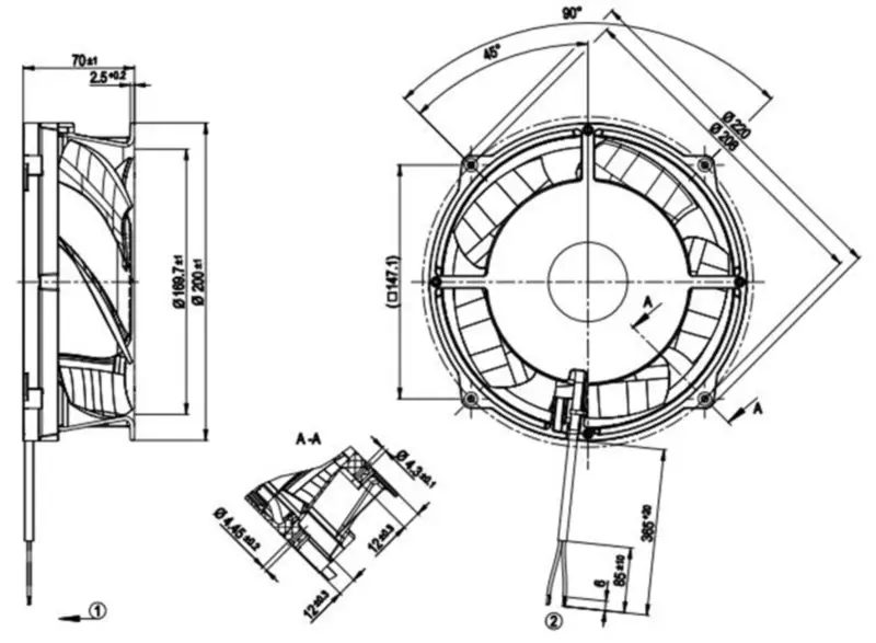 Ventilator ebmpapst german W1G180-AB11-32 32/60V ventilator de răcire