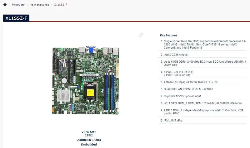 Placă de bază Supermicro X11ssz-f