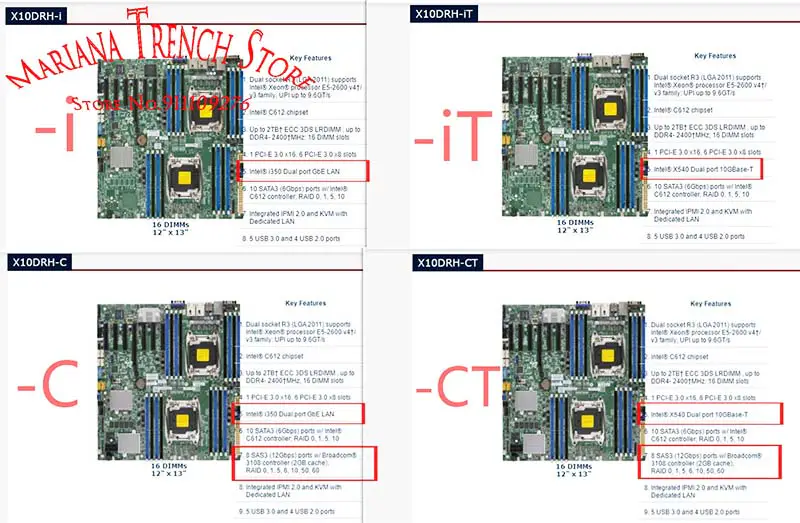 X10drh-c pentru placa de bază Supermicro Lga2011 E5-2600 V4/v3 Family Ddr4 Dual Port Gbe Lan Sas3 (12gbps) Ipmi 2.0