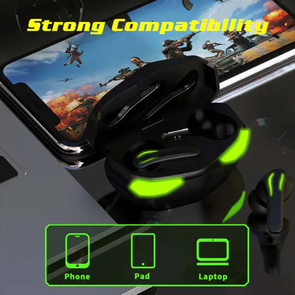 2023 Mobile Handsfree Wireless Earphone 65ms Low Latency Gaming Headset Noise Cancelling D17 Tws Earbuds