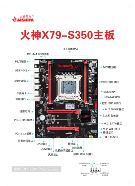 Hsgm X79-s350 Placă de bază Lga 2011 Cpu Socket 128gb Memory Computer Server Motherboard