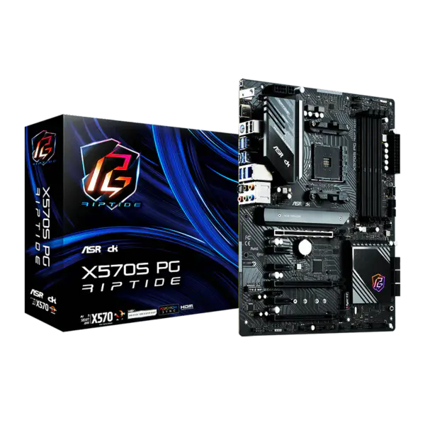 AsRock Placă de bază Am4 2000 3000 4000 G-series 5000 și 5000 G-series X570s Pg Riptide