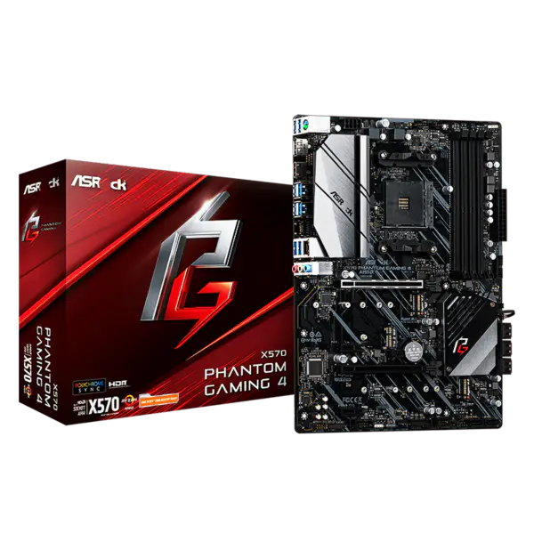 AsRock Placă de bază Am4 Socket 2000 3000 4000 G-series 5000 și 5000 G-series Cpu X570 Phantom Gaming 4