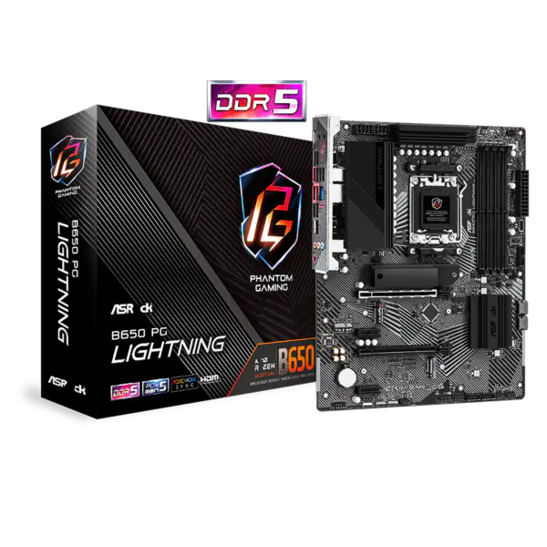 Asrock Atx Placa de baza B650 Pg Light Ning Ddr5 Am5 Suport Cpu 7950x 7900x 7700x 7600x