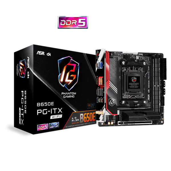 AsRock Itx Placa de baza B650e Pg-itx Wifi Ddr5 Am5 Suport Cpu 7950x 7900x 7700x 7600x