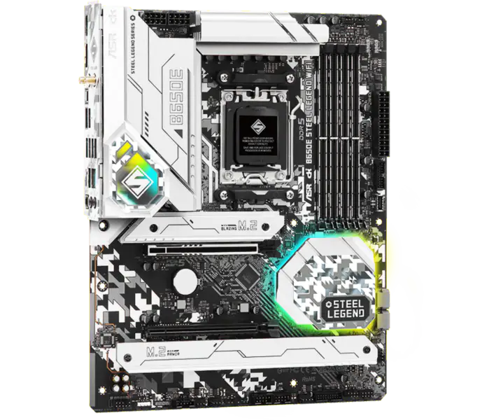 AsRock Atx Placa de baza B650e Steel Legend Wifi Ddr5 Am5 Suport Cpu 7950x 7900x 7700x 7600x