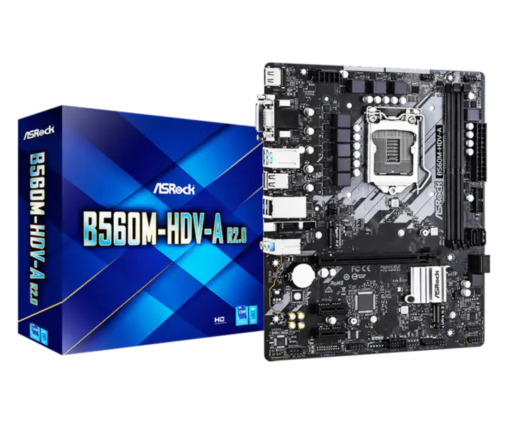 Asrock B560m-hdv-a R2.0 Placa de baza suporta Cpu 10400f 11400f 10700 11700 Intl B560 Lga 1200