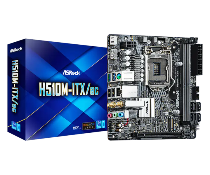 Asrock H510m-itx/ac Mini placă de bază Placă de bază pentru jocuri Suportă Cpu 10500 10400 11400f Intl H510 Lga 1200