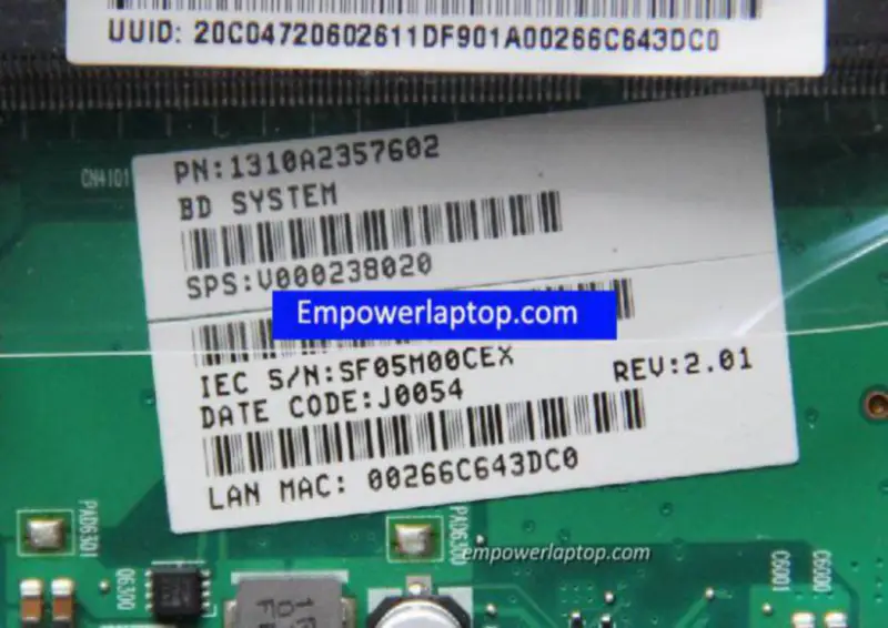 Toshiba C600D V000238020 1310A2357602 Placă de bază
