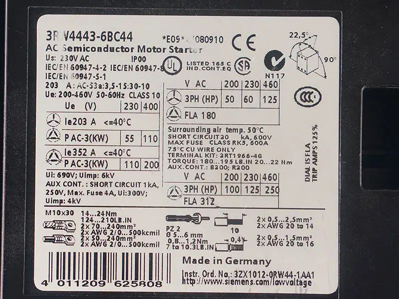 Demaror moale SIEMENS 3RW4443-6BC44