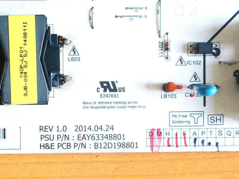 Placă de circuit LG 55EC9300-CA EAY63348801