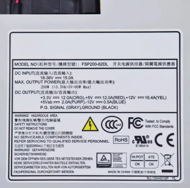 Sursă de alimentare 1U FLEX DC FSP200-62DL 18-36VDC intrare