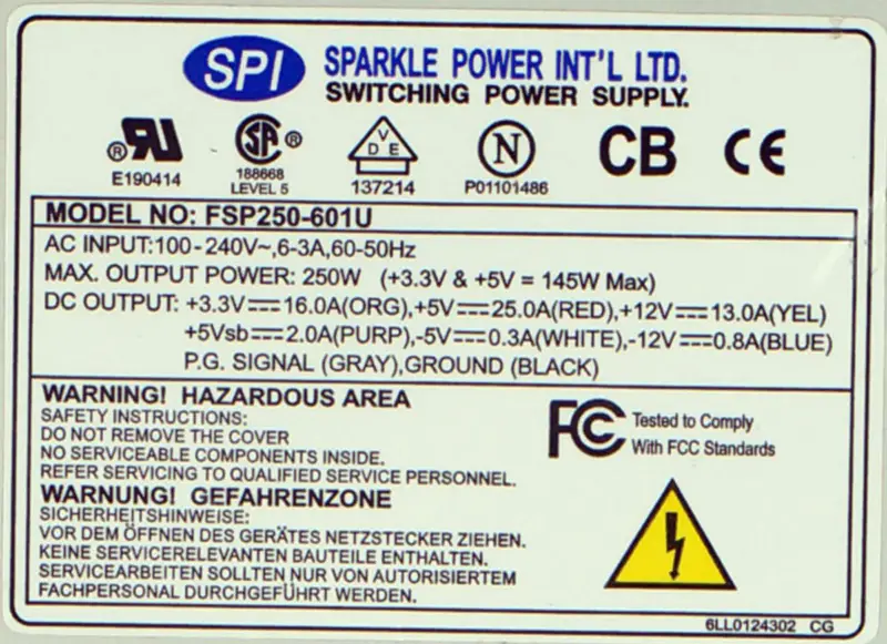 FSP FSP250-601U 250W AT 1U sursă de alimentare