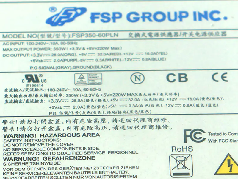 PSU pentru sursa de alimentare cu comutare FSP -5V 350W FSP350-60PLN