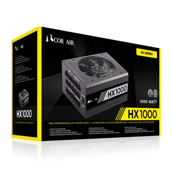 Cors Air Power 1000w Hx1000 Sursă de alimentare pentru desktop 80plus Platinum Active Pfc Full Module Pcie5 Suport 4090