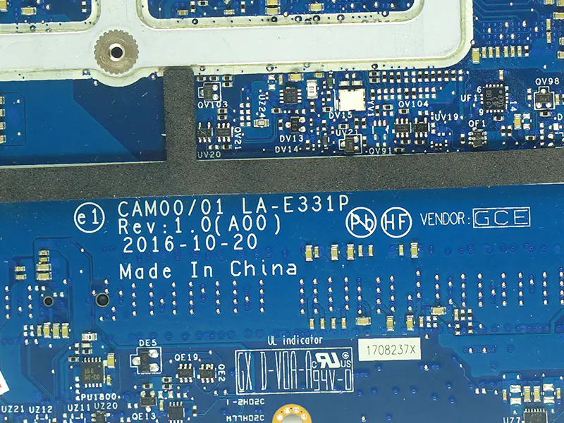 Dell XPS 15 9560 CAM00/01 LA-E331P CN-0YV12N 0YV12N YV12N Placă de bază