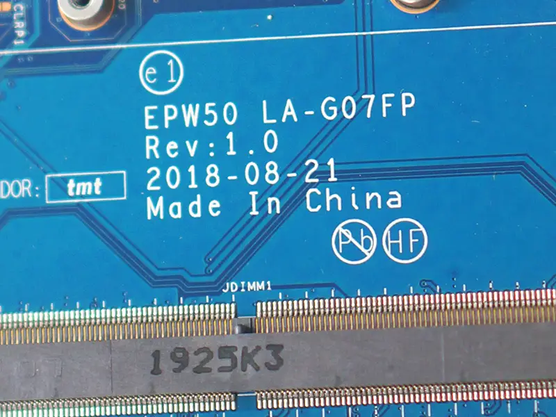 HP 15-DA 15T-DA EPW50 LA-G07FP L68087-601 L68087-501 L68087-001 placă de bază SRGP5 I3-10110U DDR4
