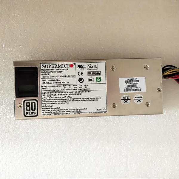 Sursă de alimentare Supermicro 1U 200W PWS-201-1H
