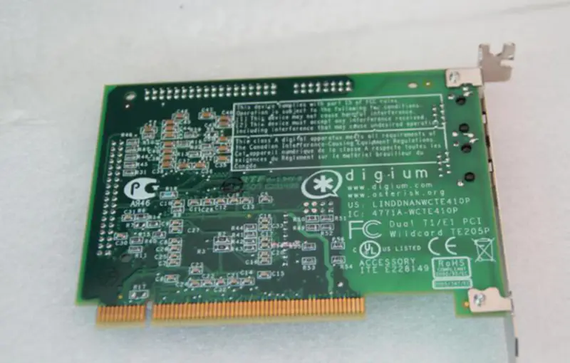 Digium Wildcard TE205P Dual Port ISDN PCI Card placă de bază industrială