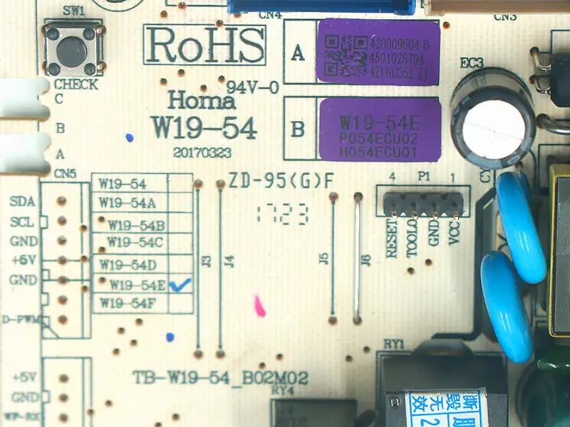Placa de control a frigiderului Homa W19-54 W19-54B W19-54C W19-54D W19-54E W19-54F W19-54AV W19-54BV