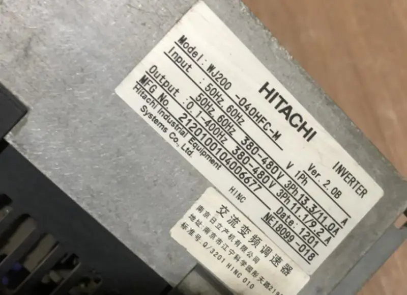 INVERTOR HITACHI WJ200-040HFC-M 4.0KW NOU
